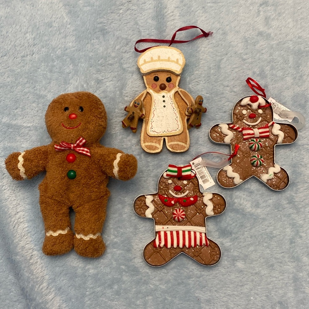 Vintage TY Beanie Baby Hansel 6”2007 & Gingerbread ornament lot